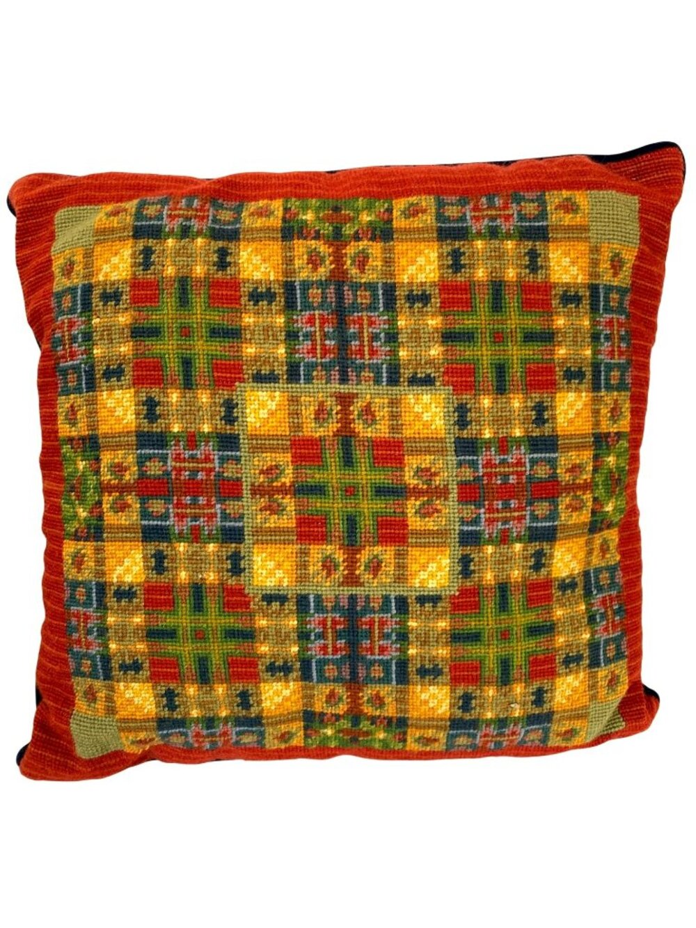 Needlepoint Pillow Michaelian Home Wool Abstract Native American South West RARE - Picture 2 of 8